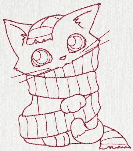 Feline Festive Outlines - Kitty Scarf