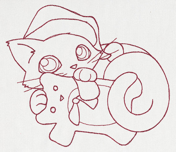 Feline Festive Outlines - Teddy Bear Kitty