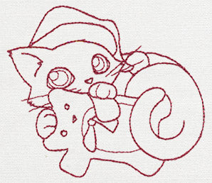 Feline Festive Outlines - Teddy Bear Kitty