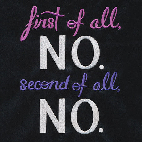 First of All No