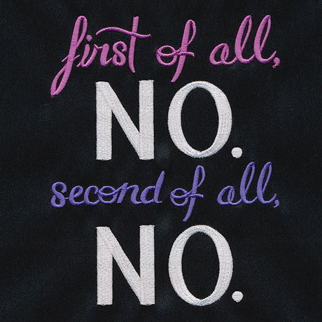First of All No