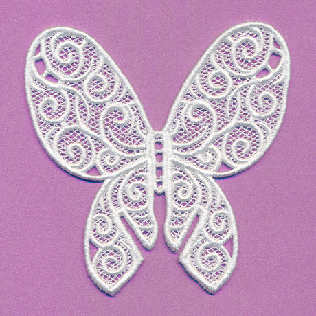 Wine Glass Butterfly (Lace)