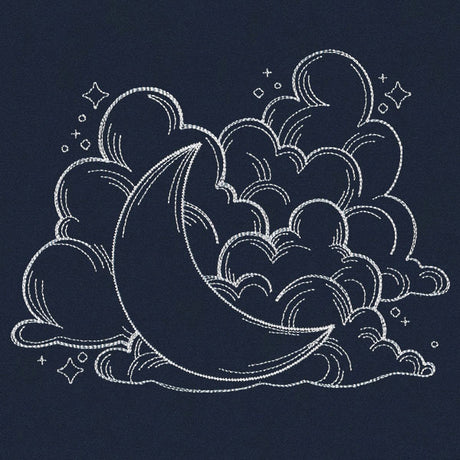 Vintage Celestial - Moon and Clouds