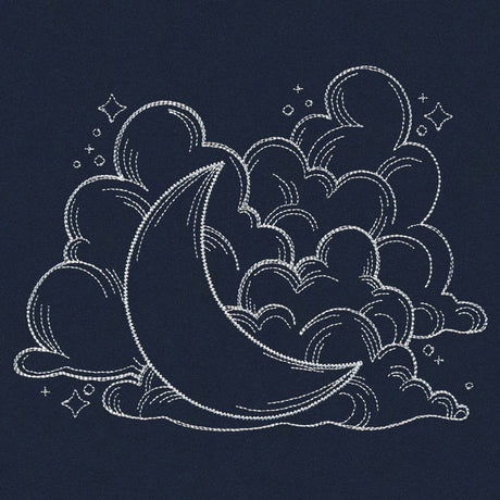 Vintage Celestial - Moon and Clouds