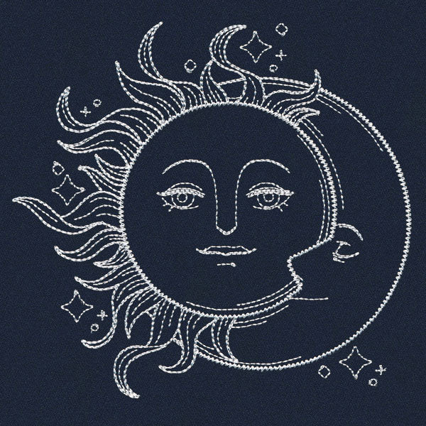 Vintage Celestial - Sun and Moon