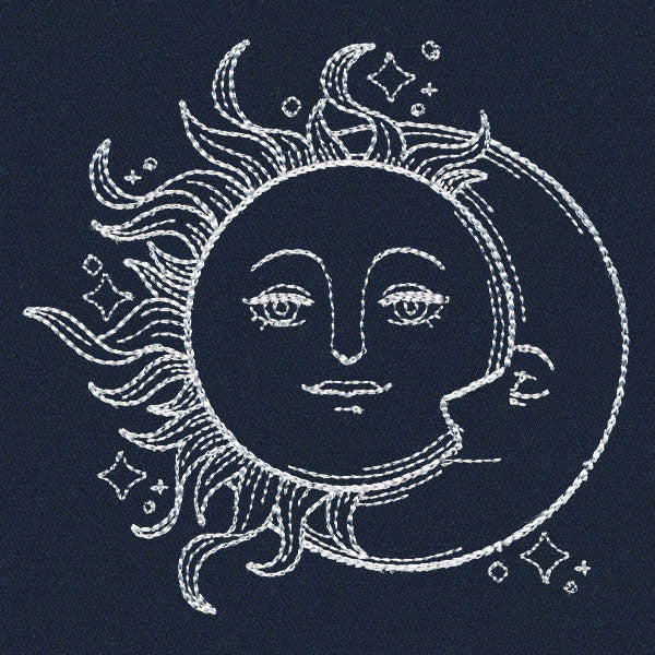 Vintage Celestial - Sun and Moon