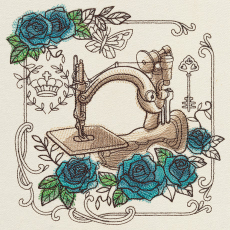 Parisian Sewing Machine and Roses
