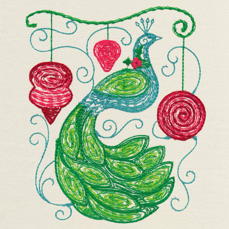 Yuletide Peacock (Bobbinwork)