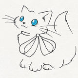Meowy Christmas Cat with Bow
