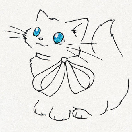 Meowy Christmas Cat with Bow