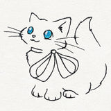 Meowy Christmas Cat with Bow