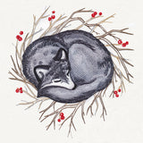 Cozy Winter Wolf