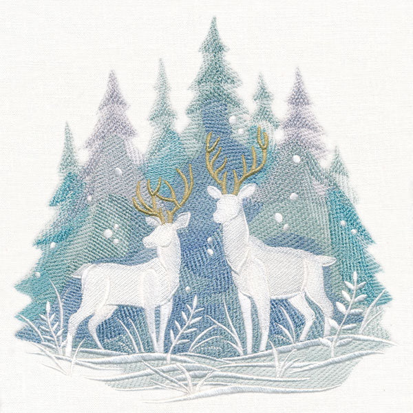 Snowfall Stillness Deer