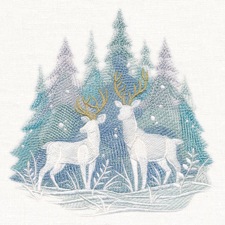 Snowfall Stillness Deer