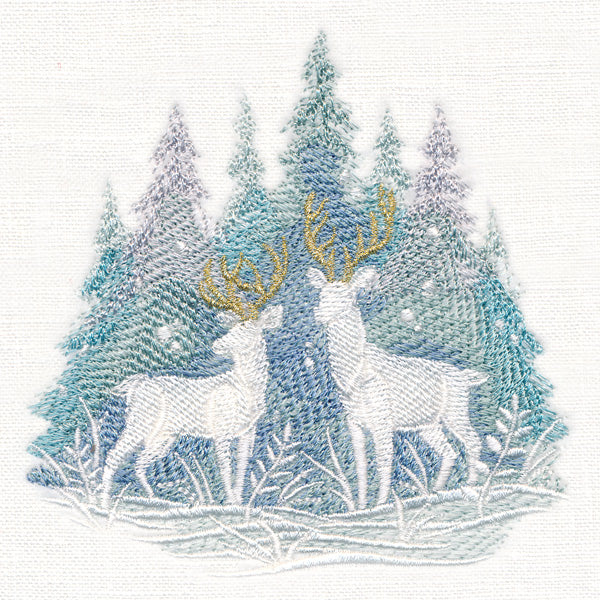 Snowfall Stillness Deer