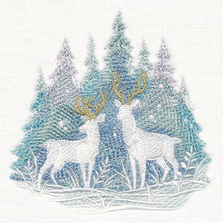 Snowfall Stillness Deer