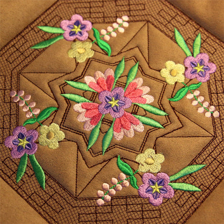 Blooming Desert Trapunto Mandala