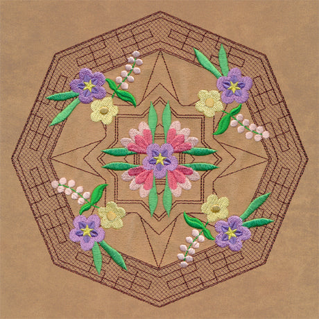 Blooming Desert Trapunto Mandala