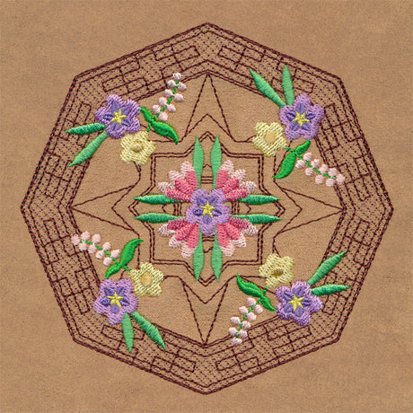 Blooming Desert Trapunto Mandala
