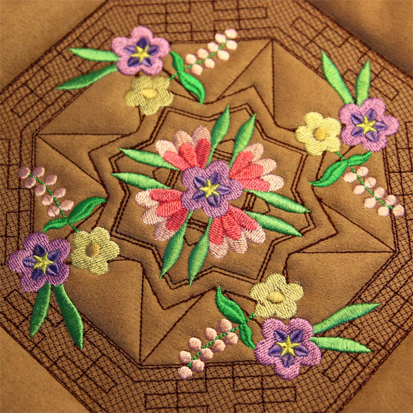Blooming Desert Trapunto Mandala