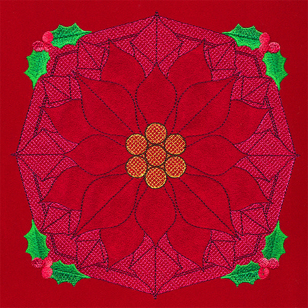 Holly Jolly Trapunto Poinsettia