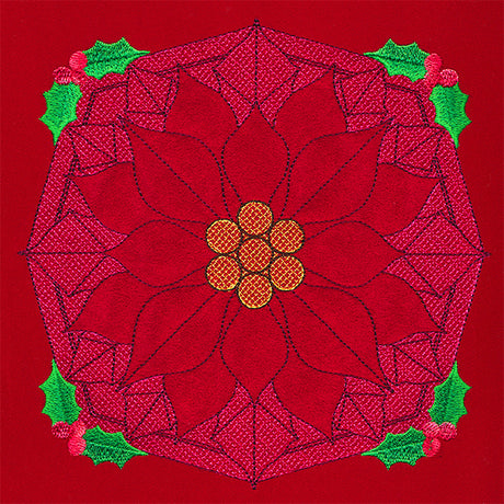 Holly Jolly Trapunto Poinsettia