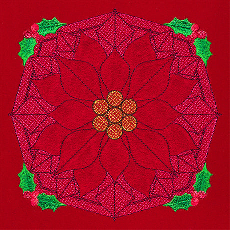 Holly Jolly Trapunto Poinsettia