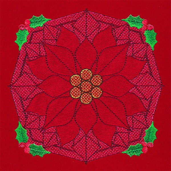 Holly Jolly Trapunto Poinsettia