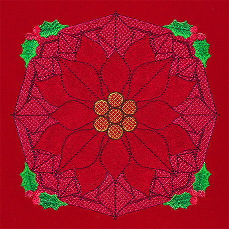 Holly Jolly Trapunto Poinsettia