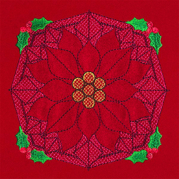 Holly Jolly Trapunto Poinsettia