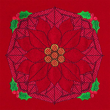 Holly Jolly Trapunto Poinsettia