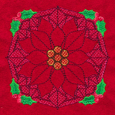 Holly Jolly Trapunto Poinsettia