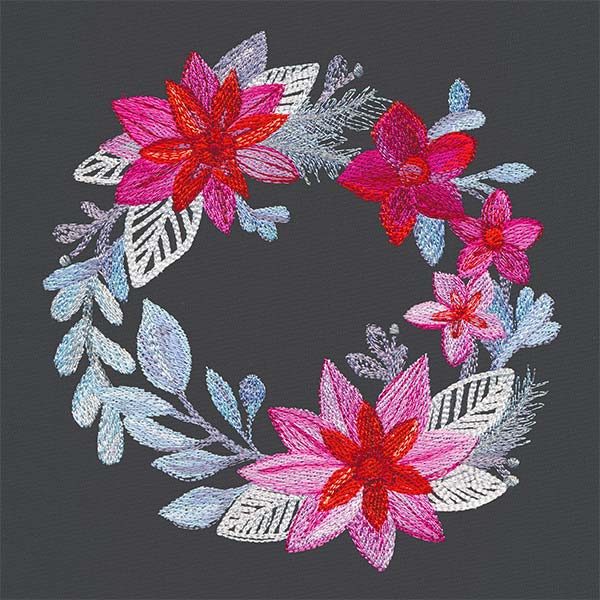 Silvered Poinsettia Wreath