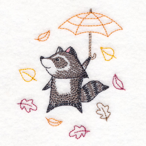 Blustery Autumn Raccoon