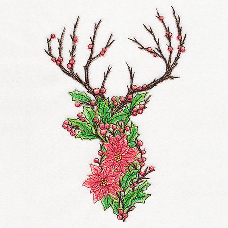 Christmas Blooms Deer