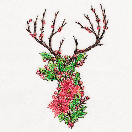 Christmas Blooms Deer