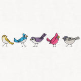 Winter Birds Border