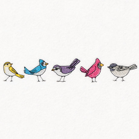 Winter Birds Border