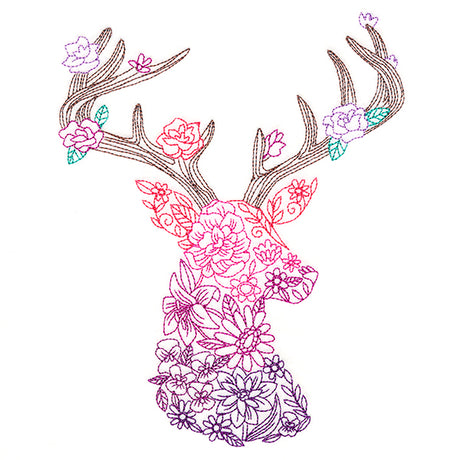 Ombre Blooms Deer