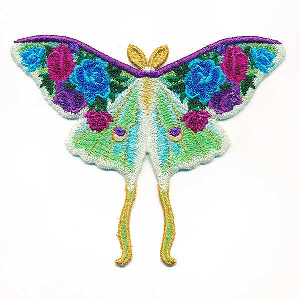 【珍】　★ 蝶恋花紋繍片 ★　刺繍 花紋 蝶紋　明清織繍 Blooming Luna Moth (Freestanding) – Urban Threads