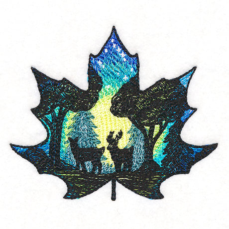 Night Forest Silhouette Scene