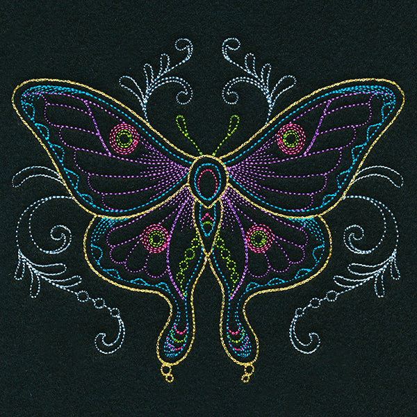 Vibrant Fluttering Moth