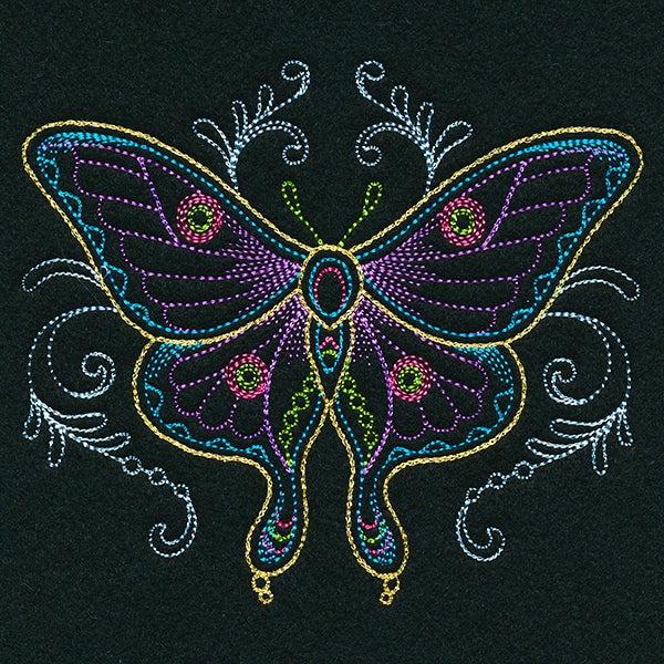 Vibrant Fluttering Moth
