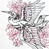 Graceful Heron and Blooms