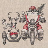 Motorcycle & Sidecar Santa