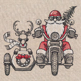 Motorcycle & Sidecar Santa