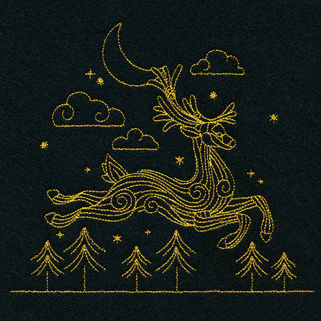 Swirling Reindeer in Flight