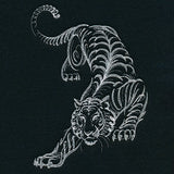 Calligraphic Prowling Tiger