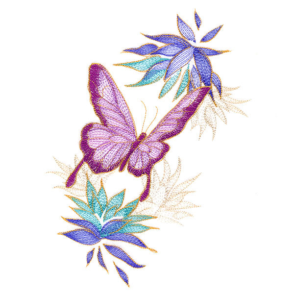 Elegant Butterfly and Blooms