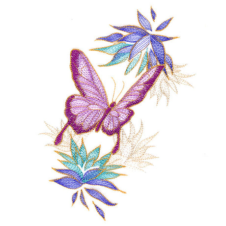 Elegant Butterfly and Blooms
